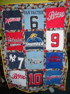 T-shirt quilt for a youngster's birthday